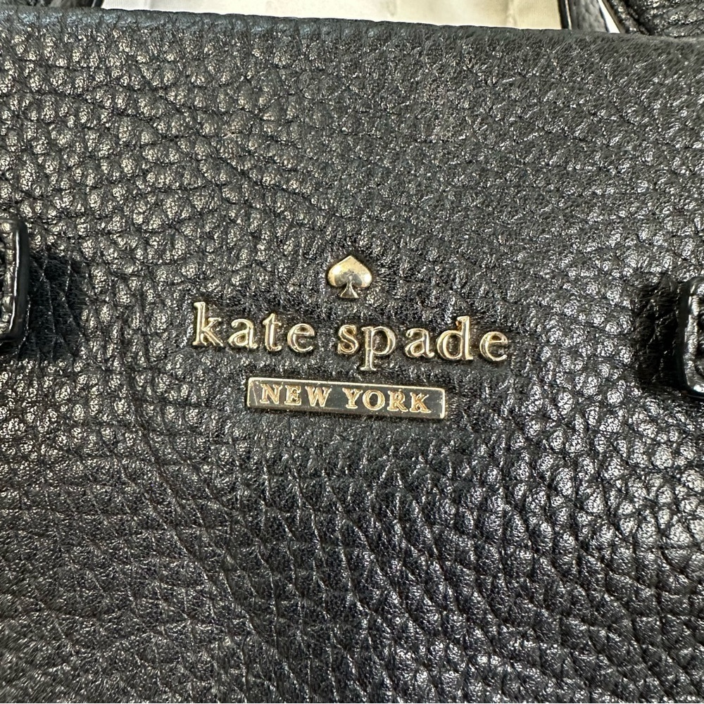 Kate Spade Black and Gold Pebbled Leather Crossbody Bag - Picture 2 of 12